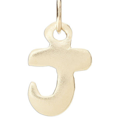 "J" Bubble Letter Charm Jewelry Helen Ficalora 14k Yellow Gold