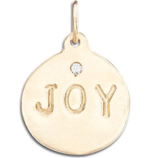 "Joy" Disk Charm With Diamond Jewelry Helen Ficalora 14k Yellow Gold For Necklaces And Bracelets