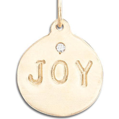 "Joy" Disk Charm With Diamond Jewelry Helen Ficalora 14k Yellow Gold For Necklaces And Bracelets