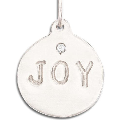 "Joy" Disk Charm With Diamond Jewelry Helen Ficalora 14k White Gold For Necklaces And Bracelets