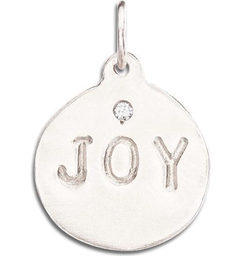 "Joy" Disk Charm With Diamond Jewelry Helen Ficalora 14k White Gold For Necklaces And Bracelets