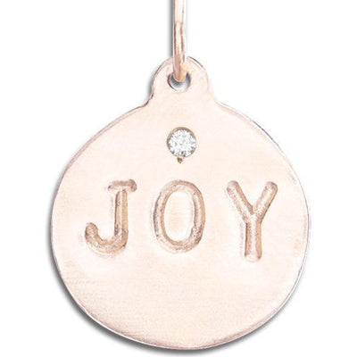 "Joy" Disk Charm With Diamond Jewelry Helen Ficalora 14k Pink Gold For Necklaces And Bracelets