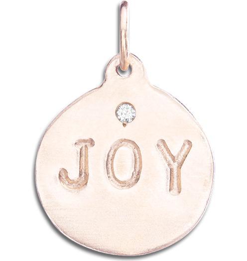 "Joy" Disk Charm With Diamond Jewelry Helen Ficalora 14k Pink Gold For Necklaces And Bracelets