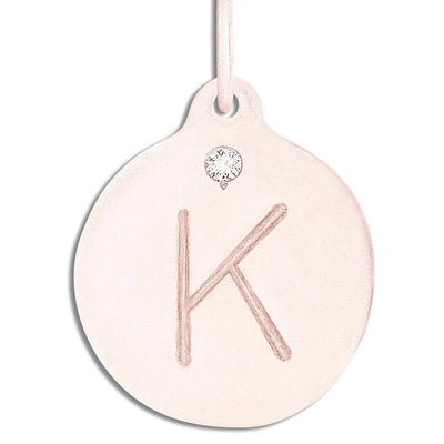 "K" Alphabet Charm With Diamond Jewelry Helen Ficalora 14k Pink Gold For Necklaces And Bracelets