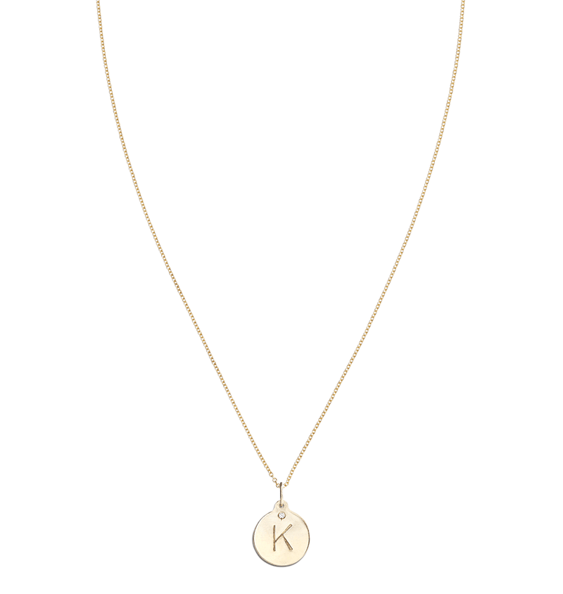 "K" Alphabet Charm With Diamond -  - Jewelry - Helen Ficalora - 5