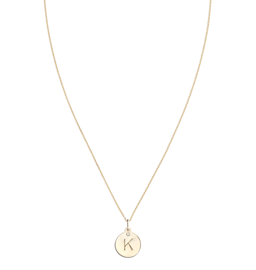 "K" Alphabet Charm With Diamond -  - Jewelry - Helen Ficalora - 5