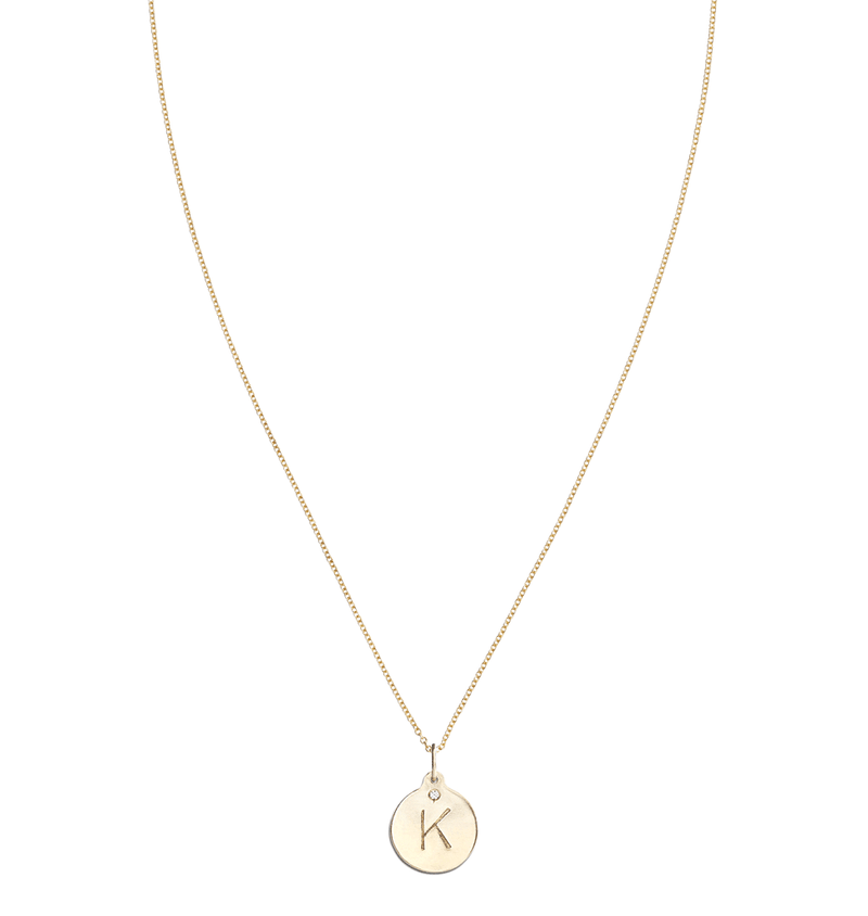 "K" Alphabet Charm With Diamond -  - Jewelry - Helen Ficalora - 5