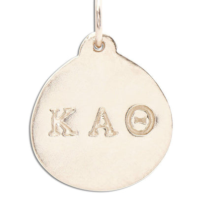 "Kappa Alpha Theta" Disk Charm Jewelry Helen Ficalora 14k White Gold For Necklaces And Bracelets