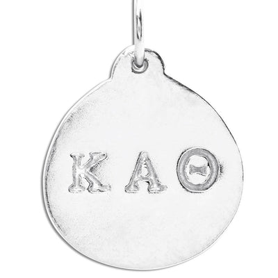 "Kappa Alpha Theta" Disk Charm Jewelry Helen Ficalora Sterling Silver For Necklaces And Bracelets
