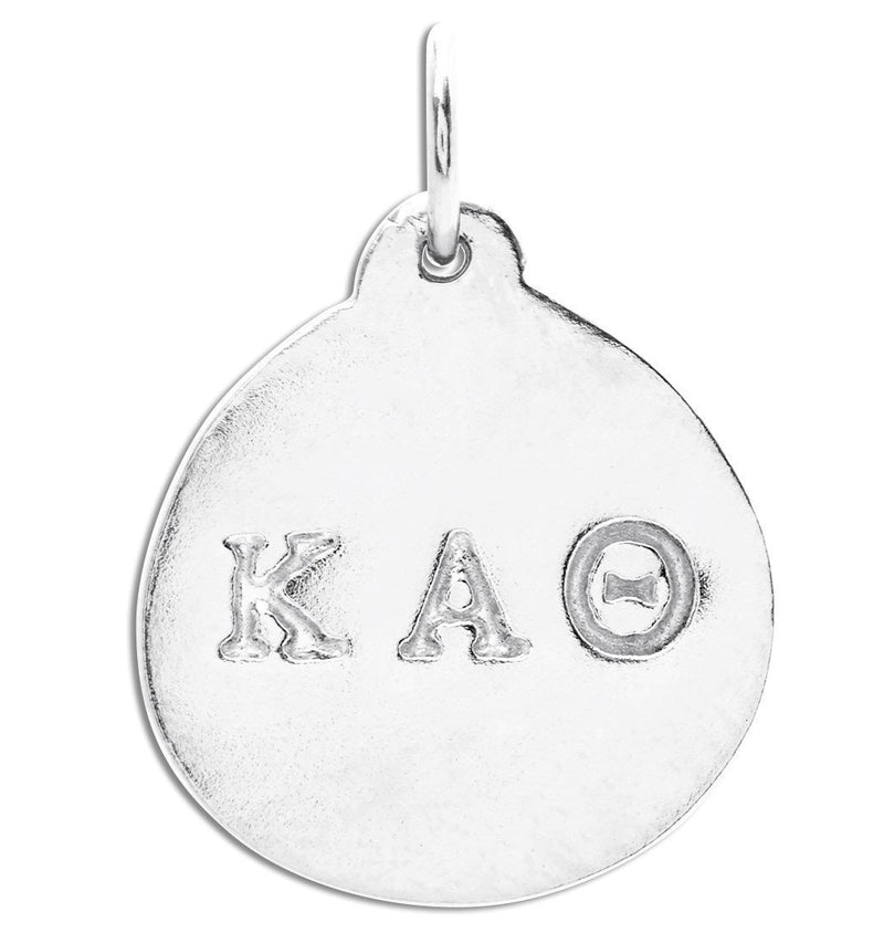 "Kappa Alpha Theta" Disk Charm Jewelry Helen Ficalora Sterling Silver For Necklaces And Bracelets