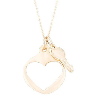 Helen Ficalora Key To My Heart Necklace - Gold Key Heart Necklace in 14K Gold