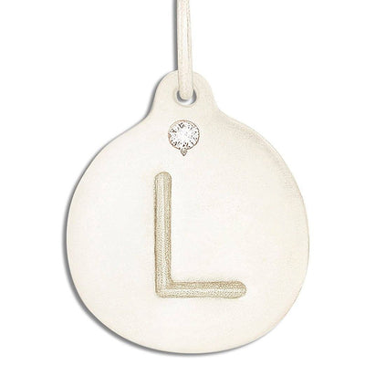 "L" Alphabet Charm With Diamond Jewelry Helen Ficalora 14k White Gold For Necklaces And Bracelets