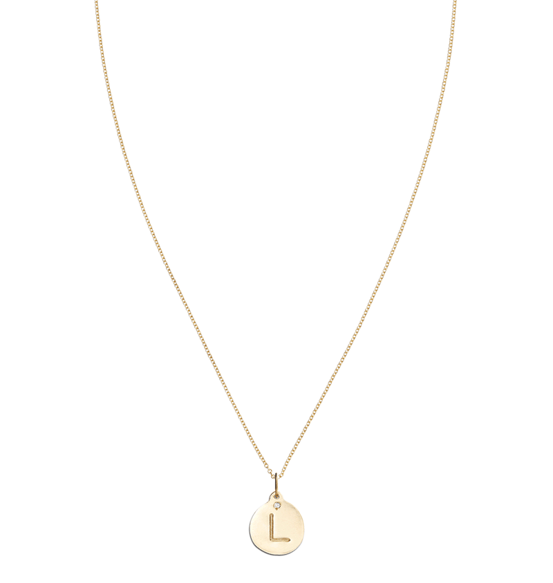 "L" Alphabet Charm With Diamond -  - Jewelry - Helen Ficalora - 5