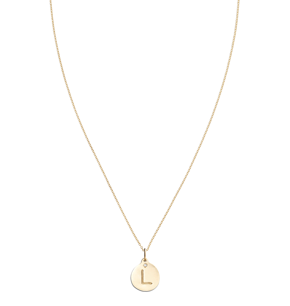 "L" Alphabet Charm With Diamond -  - Jewelry - Helen Ficalora - 5