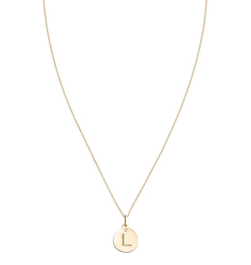 "L" Alphabet Charm With Diamond -  - Jewelry - Helen Ficalora - 5