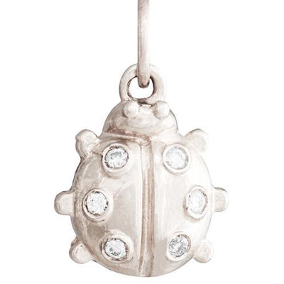 Ladybug Mini Charm Pavé Diamonds Jewelry Helen Ficalora 14k White Gold