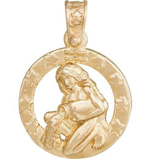 Large Aquarius Zodiac Charm Jewelry Helen Ficalora 14k Yellow Gold