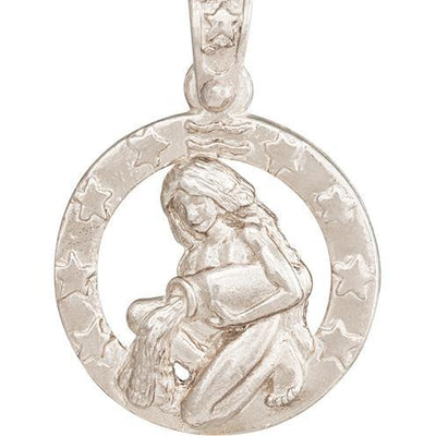 Large Aquarius Zodiac Charm Jewelry Helen Ficalora 14k White Gold