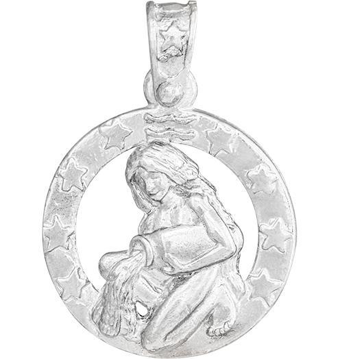 Large Aquarius Zodiac Charm Jewelry Helen Ficalora Sterling Silver 