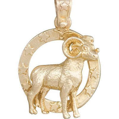 Large Aries Zodiac Charm Jewelry Helen Ficalora 14k Yellow Gold