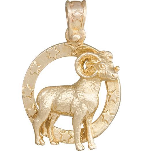 Large Aries Zodiac Charm Jewelry Helen Ficalora 14k Yellow Gold