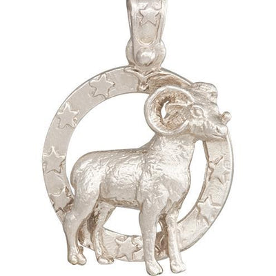 Large Aries Zodiac Charm Jewelry Helen Ficalora 14k White Gold