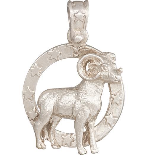 Large Aries Zodiac Charm Jewelry Helen Ficalora 14k White Gold