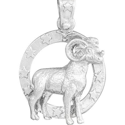 Large Aries Zodiac Charm Jewelry Helen Ficalora Sterling Silver 