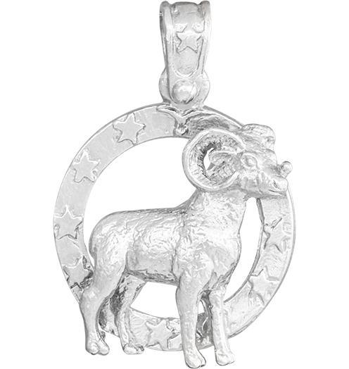 Large Aries Zodiac Charm Jewelry Helen Ficalora Sterling Silver 
