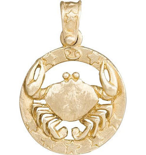 Large Cancer Zodiac Charm Jewelry Helen Ficalora 14k Yellow Gold