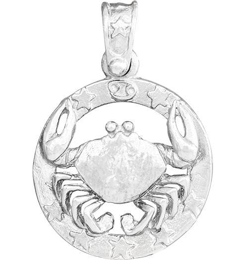 Large Cancer Zodiac Charm Jewelry Helen Ficalora Sterling Silver 