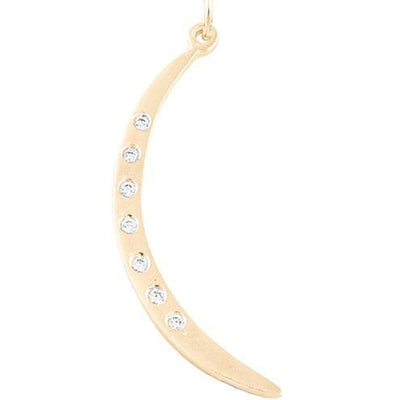 Large Crescent Moon Charm With 7 Diamonds Jewelry Helen Ficalora 14k Yellow Gold