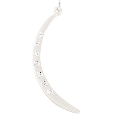 Large Crescent Moon Charm With 7 Diamonds Jewelry Helen Ficalora 14k White Gold