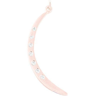 Large Crescent Moon Charm With 7 Diamonds Jewelry Helen Ficalora 14k Pink Gold