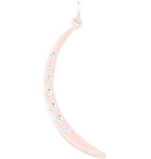 Large Crescent Moon Charm With 7 Diamonds Jewelry Helen Ficalora 14k Pink Gold