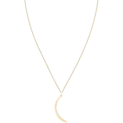 Large Crescent Moon Charm With 7 Diamonds Jewelry Helen Ficalora