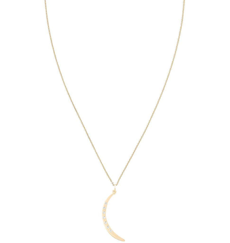 Large Crescent Moon Charm With 7 Diamonds Jewelry Helen Ficalora