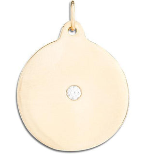 Large Disk Charm With Diamond Jewelry Helen Ficalora 14k Yellow Gold