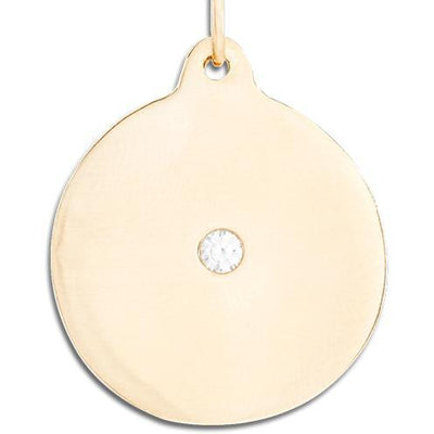 Large Disk Charm With Diamond Jewelry Helen Ficalora 14k Yellow Gold