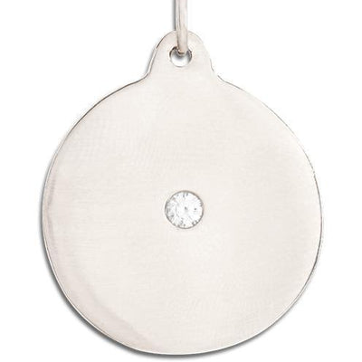 Large Disk Charm With Diamond Jewelry Helen Ficalora 14k White Gold