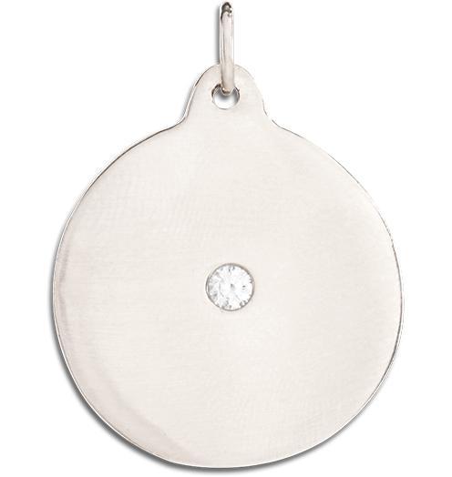 Large Disk Charm With Diamond Jewelry Helen Ficalora 14k White Gold