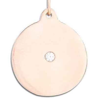 Large Disk Charm With Diamond Jewelry Helen Ficalora 14k Pink Gold