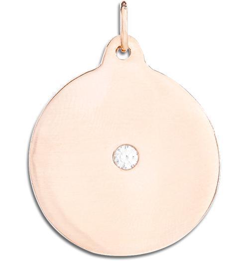 Large Disk Charm With Diamond Jewelry Helen Ficalora 14k Pink Gold