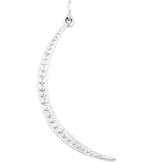 Large Dotted Crescent Moon Charm Jewelry Helen Ficalora Sterling Silver