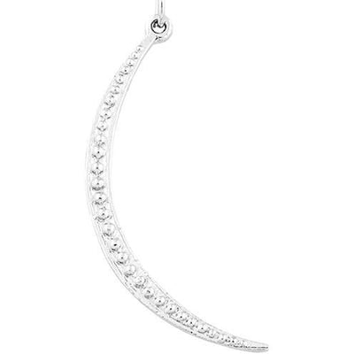 Large Dotted Crescent Moon Charm Jewelry Helen Ficalora Sterling Silver 