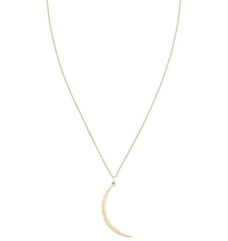 Large Dotted Crescent Moon Charm Jewelry Helen Ficalora