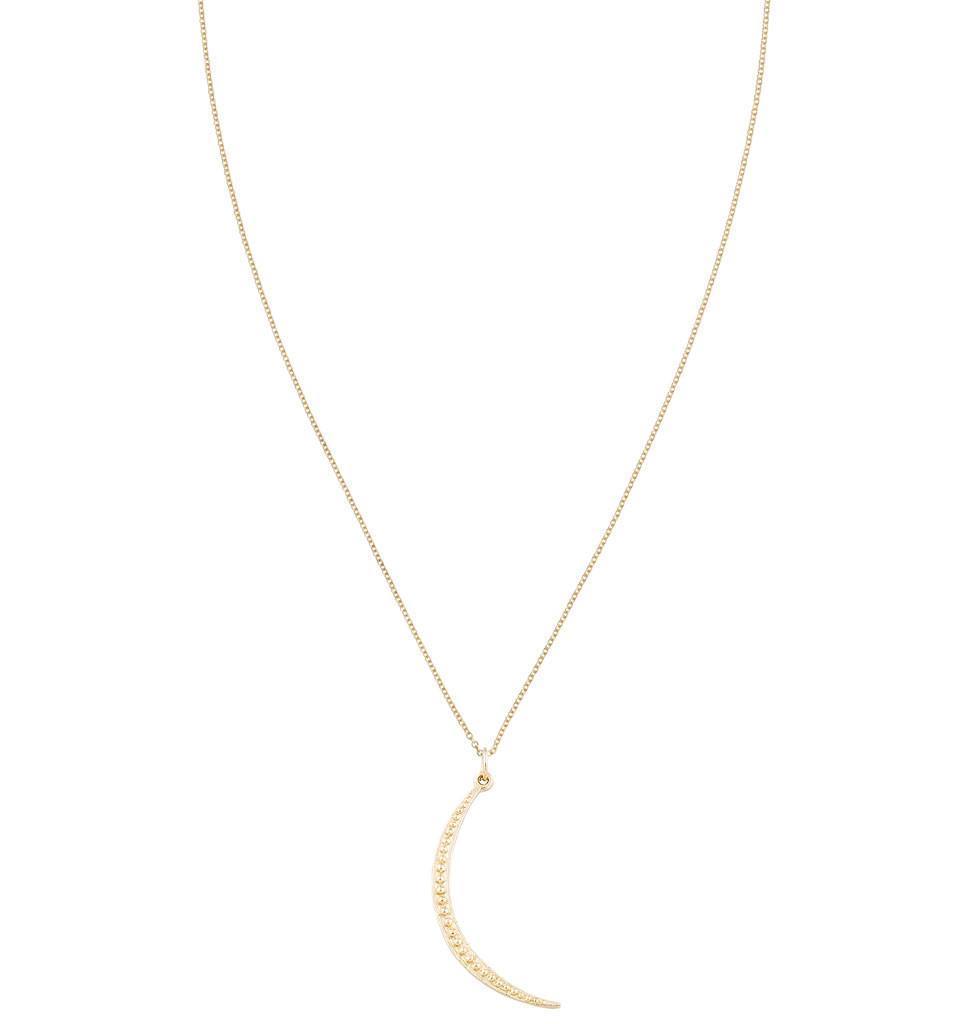 Large Dotted Crescent Moon Charm Jewelry Helen Ficalora