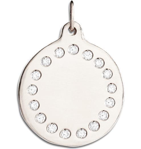 Large Eternity Disk Charm Pave Diamonds Jewelry Helen Ficalora 14k White Gold For Necklaces And Bracelets