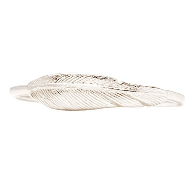 Large Feather Stacking Ring Jewelry Helen Ficalora 14k White Gold 6