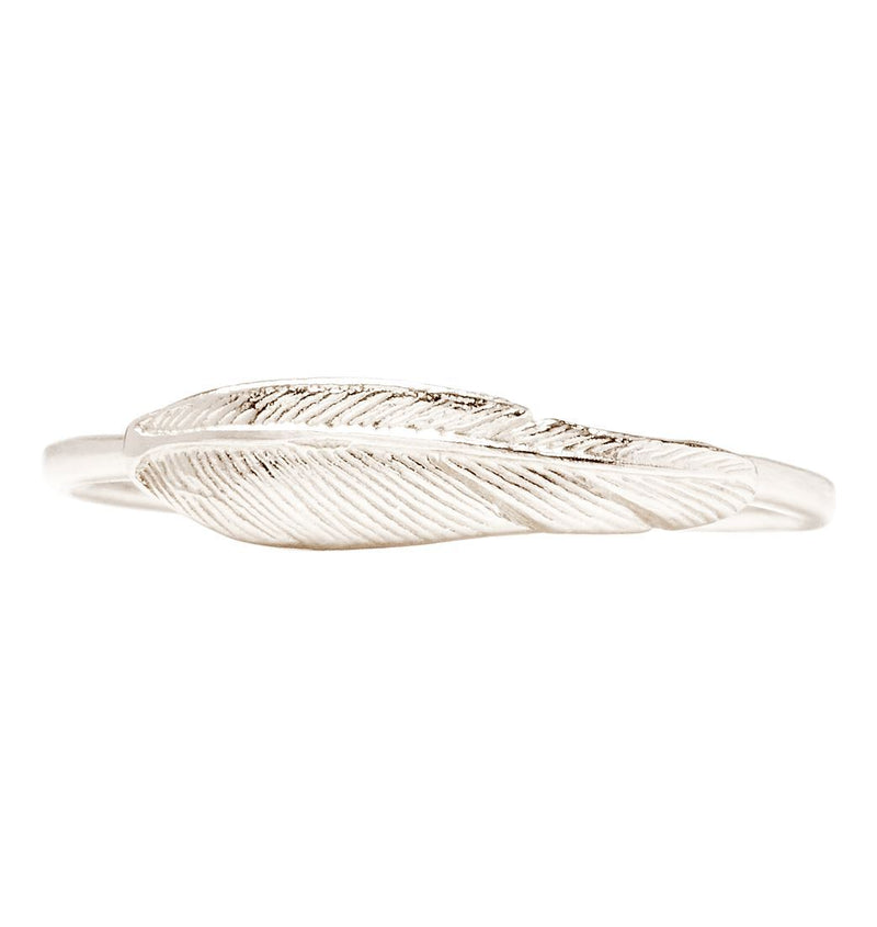 Large Feather Stacking Ring Jewelry Helen Ficalora 14k White Gold 6